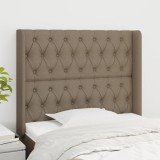 VidaXL Tăblie de pat cu aripioare gri taupe 93x16x118/128 cm textil 3119902