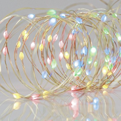 Instalație Lumini Crăciun, LED Milky, 100 Becuri, Multicolor, Cablu Transparent, 4.95m, Interior foto