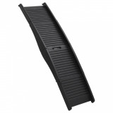 Rampă pliabilă pentru c&acirc;ini, negru, 153x40x12,5 cm, plastic