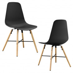 Set Eindhoven 2 scaune design - 85,5 x 46 cm, forma sezut scoica - negru foto