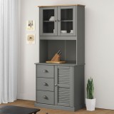 Dulap superior comodă &bdquo;VIGO&rdquo;, gri, 78x30x100 cm, lemn masiv pin
