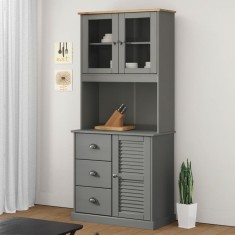 Dulap superior comodă &amp;bdquo;VIGO&amp;rdquo;, gri, 78x30x100 cm, lemn masiv pin foto