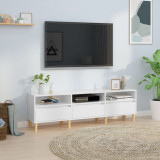 VidaXL Comodă TV, alb extralucios, 150x30x44,5 cm, lemn prelucrat