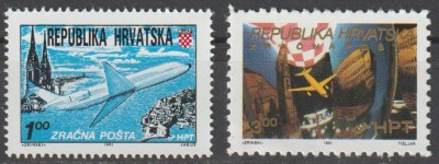 Croatia 1991 , Posta Aeriana , Aviatie foto