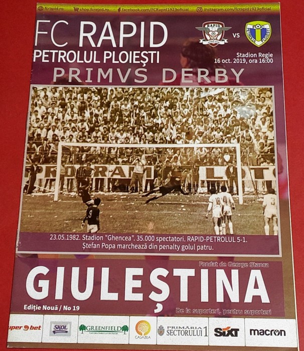 Program meci fotbal RAPID BUCURESTI - PETROLUL PLOIESTI (16.10.2019)