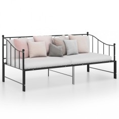 vidaXL Cadru pat canapea extensibilă, negru, 90x200 cm, metal