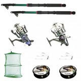 Set de pescuit sportiv cu 2 lansete 3.6m, doua mulinete baitrunner Cool Angel 11 rulmenti