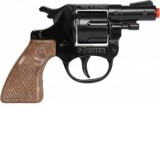 Jucarie Revolver politie, culoare negru, 12 capse