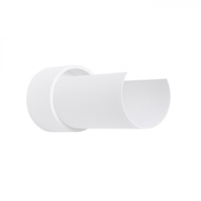 Lampă De Perete Flash Alb Oțel, 1 Bec Geometric Minimalist De Interior. foto