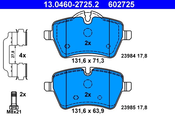 ATE 13.0460-2725.2 set placute frana,frana disc