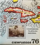 BC40, Cuba 1976, colita picturi, exp.filatelica nationala, Nestampilat