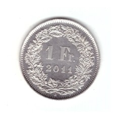 Moneda Elvetia 1 franc 2011, stare foarte buna, curata