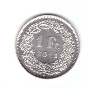 Moneda Elvetia 1 franc 2011, stare foarte buna, curata foto