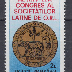1984 LP 1102 AL XXV-LEA CONGRES AL SOCIETATILOR LATINE DE O.R.L. MNH