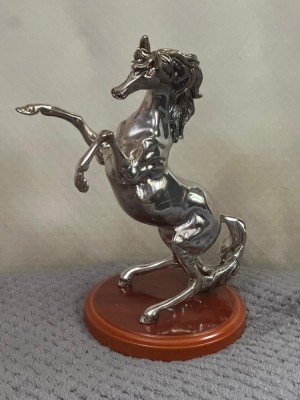 STATUETA Laminata ARGINT 925 - CAL in 2 picioare - Italy - 50g - Vintage ! foto