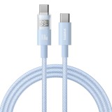 Baseus - Data Cable Display 2 (P10382702311-00) - Fast Charging, Type-C to Type-C, Digital Display, 100W, 1m - Galaxy Blue