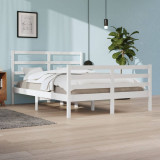Cadru pat, alb, 140x200 cm, lemn masiv de pin GartenMobel Dekor, vidaXL