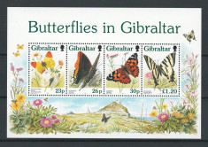 Gibraltar 1997 MNH, nestampilat - Mi. bl 28 - Fluturi, insecte foto