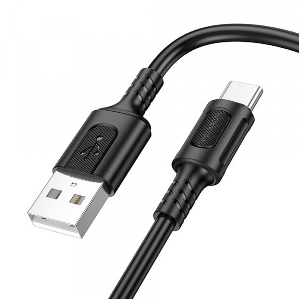 Cablu Date si Incarcare USB-A - USB-C Borofone BX111 Feliz, 20W, 1m, Negru