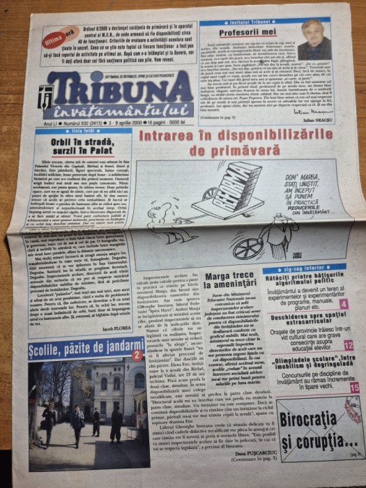 ziarul tribuna invatamantului 3-9 aprilie 2000