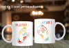 Set de 2 căni &rdquo;Player&rdquo; personalizate Rosu interior