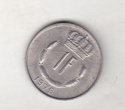 bnk mnd Luxemburg 1 franc 1976 foto