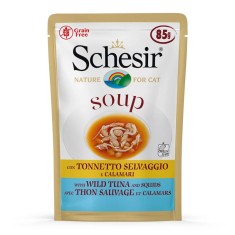 Schesir cat soup ton salbatic cu calamari 85 g foto