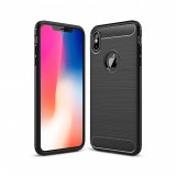 Cumpara ieftin Husa Compatibila cu Apple iPhone XS Max Techsuit Carbon Silicone Negru, Carcasa