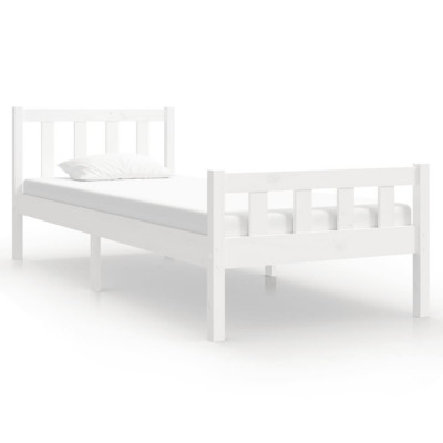 Cadru de pat mic Single 2FT6, alb, 75x190 cm, lemn masiv foto