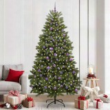 vidaXL Brad de Crăciun artificial Verde 240 cm PVC și Metal 3395709
