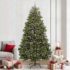 vidaXL Brad de Crăciun artificial Verde 240 cm PVC și Metal 3395709