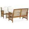 Set mobilier gradina Gossi, 3 piese, lemn acacia, perne incluse, crem/natur