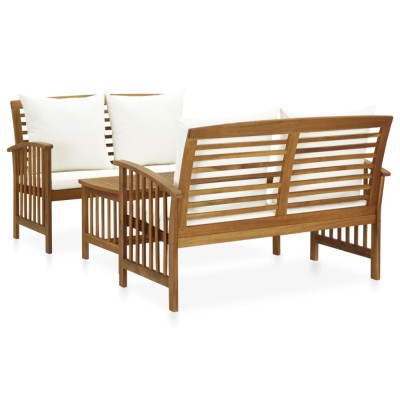 Gossi set mobilier gradina cu perne, 3 piese, lemn masiv de acacia foto