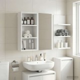 vidaXL Dulap de perete pentru baie cu raft Alb 30 x 16 x 62,5 cm 889335