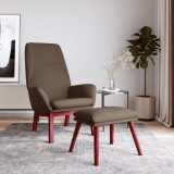 VidaXL Scaun de relaxare cu taburet, gri taupe, textil
