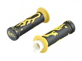 Set Mansoane Ghidon Moto Cauciuc Revo, 22mm, 120mm, Negru/Galben, Scuter/Motocicleta
