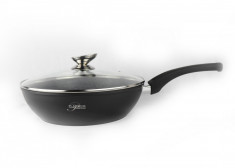 Platinum Tigaie wok cu interior marmorat si capac 24cm FDADF24 foto