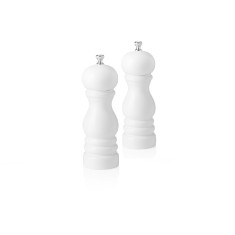 Set rasnita sare si piper, din lemn de culoare alba, 15 cm