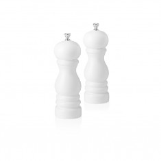 Set rasnita sare si piper, din lemn de culoare alba, 15 cm