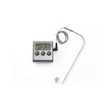 Termometru digital si timer bucatarie, interval masurare -50/+250 gr C, gradatie 1 gr C, sonda 15 cm pentru cuptor, alerta temperatura, Hendi