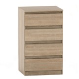 Cumpara ieftin Comoda cu 4 sertare din mdf maro stejar sonoma Hany 60x49x95.4 cm