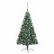 Brad Crăciun artificial pre-iluminat set globuri verde 120 cm