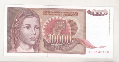 bnk bn Iugoslavia 10000 dinari 1992 foto