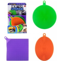 Set 3 bureti de vase si Bucatarie din Silicon Better Sponge, Multifunctional