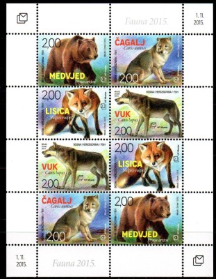 BOSNIA HERTEGOVINA - Mostar 2015, Fauna, serie neuzata, MNH foto