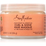 Shea Moisture Coconut &amp; Hibiscus Curl &amp; Shine masca tratament intensiv pentru păr creț 326 g