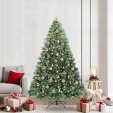 vidaXL Brad de Crăciun artificial cu 300 LED Verde 210 cm PE și PVC 3397865