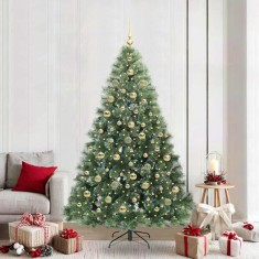 vidaXL Brad de Crăciun artificial cu 300 LED Verde 210 cm PE și PVC 3397865