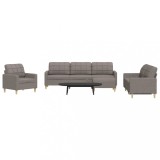 vidaXL Set de canapea cu perne, 4 piese, gri taupe, material textil