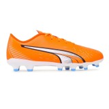 Ghete Fotbal Copii Puma Ultra Play FG/AG JR Portocaliu, Marimi 36-37, Gazon Natural